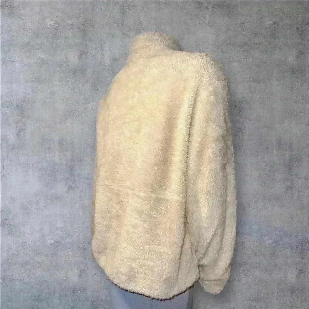 Reebok Women's Size XLarge Fog 1/4-Zip Mock Neck Sherpa Fleece Pullover - Picture 8 of 13